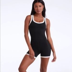 Set Active Black & White Contrast Shortysuit Romper